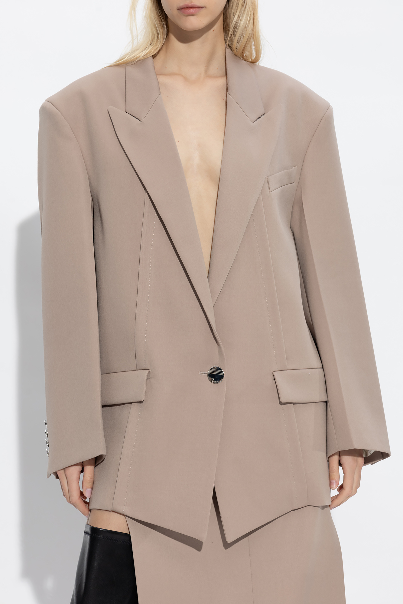 Beige Glen oversize blazer The Attico Vitkac Germany